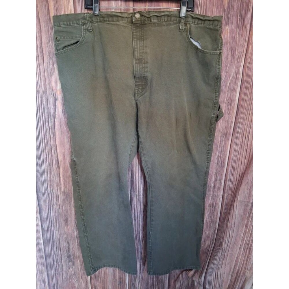 Genuine Dickies Men's Olive Green Duck Canvas Carpenter Pants Sz 44x30